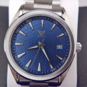 Blue Dial Silver Watch